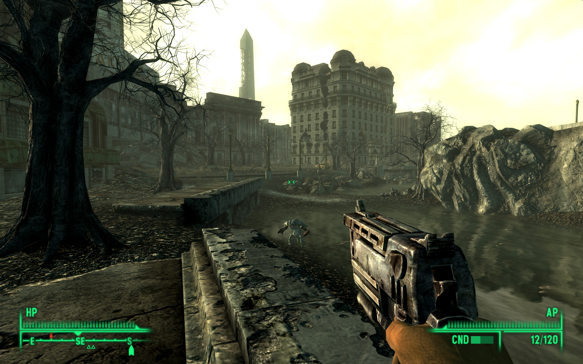 Screenshot of post-apocalyptic city taken from Fallout 3